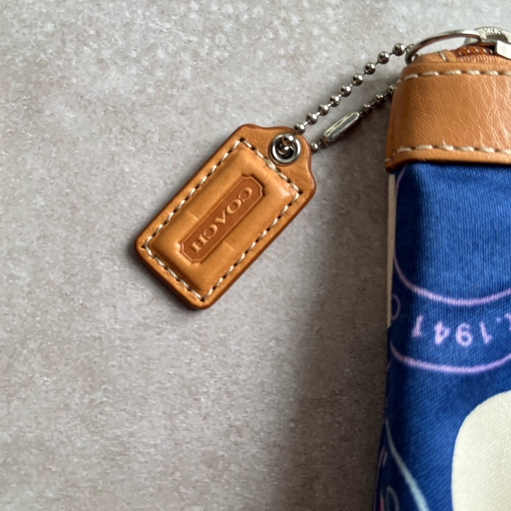 Like New Red and Blue Coach Wristlet - Picture 6 of 13